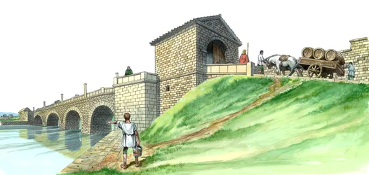 Muro de Adriano Abutment del puente de Chesters, siglo II, 1990-2010