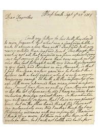 Carta autógrafa a Solomon Dayrolles, Blackheath, 25 de septiembre de 1754