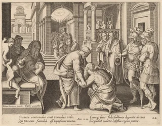 Cornelio adorando a San Pedro