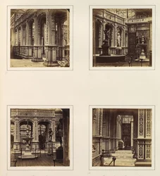 [Fachada, vistas y logia de entrada del patio renacentista], ca. 1859