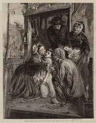 Campesinos franceses encontrando a su hijo robado