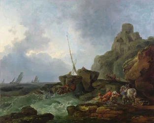 Pescadores con redes de arrastre, c.1767 (óleo sobre lienzo)