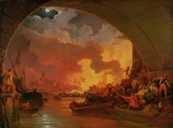 El gran incendio de Londres, c.1797