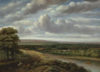Paisaje boscoso extenso, 1670s