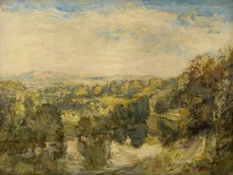El Río Teme, Atardecer, cerca de Ludlow - Las Colinas Clee en la Distancia