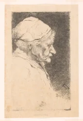 Retrato de una anciana, en perfil