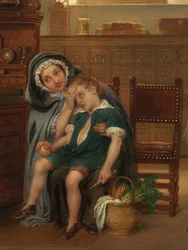 Detalle de la farmacia del hospital Saint-John (óleo sobre tabla)