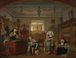 La farmacia del hospital Saint-John (óleo sobre tabla)