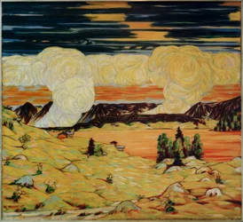 Paisaje del lago Davos