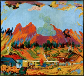 Paisaje con campesinos