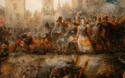 Defensa de Tournai por la princesa de Epinoy, Philippe-Auguste Hennequin, Museo de Bellas Artes de Tournai