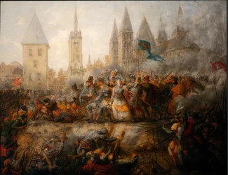 Defensa de Tournai por la princesa de Epinoy, Philippe-Auguste Hennequin, Museo de Bellas Artes de Tournai