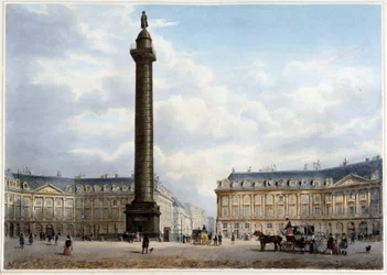 Columna de la Place Vendôme - en “Paseo por París y sus alrededores”, diseñado por Jacottet y Benoist, c. 1840