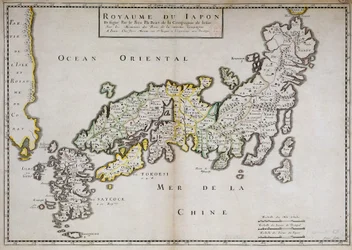 Mapa geográfico de Japón realizado por el padre Philippe Briet, jesuita y erudito francés (1601-1668). París, NL