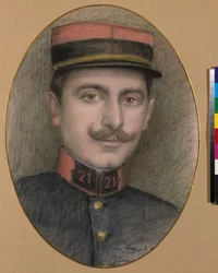 Sargento del 21º Regimiento de Infantería (pastel sobre papel)