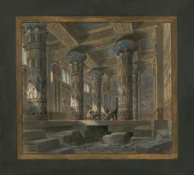 Escenografía de Philippe Chaperon para la ópera Aida de Giuseppe Verdi (1813-1901): el templo de Isis