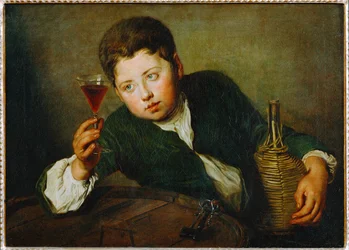 Le jeune degustateur - el joven catador (pintura sobre lienzo)