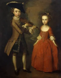 Los niños Archbold: retrato de grupo de un niño y su hermana