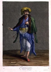 Jenízaro, con un turbante ordinario