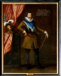 Retrato de Philippe de Béthune, hermano menor de Sully, embajador en Roma (1561-1649). Lleva el collar de la insignia de la Orden del Espíritu Santo. Pintura atribuida a Philippe De Champaigne (1602-1674)