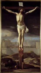 Cristo en la cruz. Pintura por Philippe De Champaigne (1602-1674)