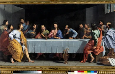 La Última Cena, llamada «La pequeña Última Cena». Dimensiones 0,80 x 1,49 m. París, Museo del Louvre