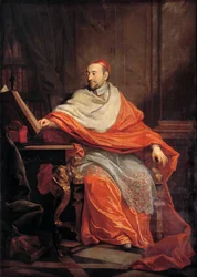 Retrato de cuerpo entero del cardenal Pierre de Berulle (1575-1629). Pintura de Philippe de Champaigne (1602-1674). Siglo XVII. París, Iglesia de San Sulpicio