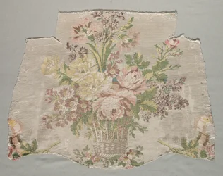 Fragmento de seda, parte del panel llamado Le panier fleuri, 1770