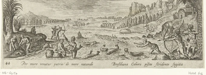 La pesca entre los nativos americanos Caza y pesca (título de la serie) Venationes, Piscationes et Aucupii Typi (título de la serie)