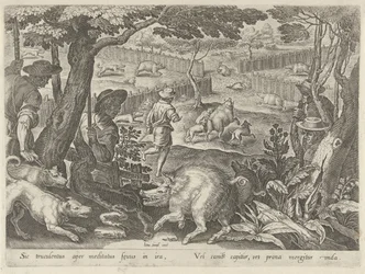 Drijfjacht op zwijnen Jachttaferelen (título de la serie) En el que todo tipo de caza, caza de aves y pesca (título de la serie)