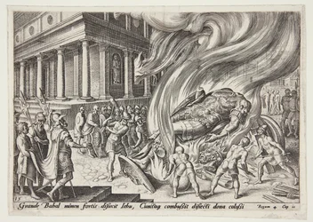 Jehu destruyendo el templo y la estatua de Baal