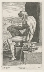 Riviergod Tajo Tagvs (título en objeto) Rivier- en zeegoden (título de la serie) Elegantes retratos de los semidioses marinos y los leones marinos (título de la serie)