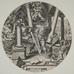 Sansón destruyendo el templo de los filisteos