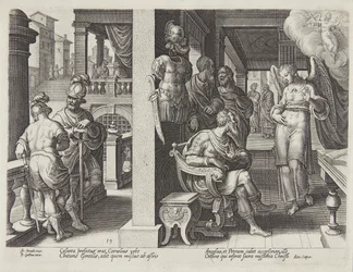El ángel enviando a Cornelio por San Pedro