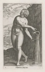 Waternimf hipocreno Hippocrene (título sobre el objeto) Stroom- una ninfa de agua (título de la serie) Nympharum oceanitidum, Ephydridum potamidum naiadum (título de la serie)