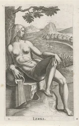 aguanimf lerna Lerna (título sobre objeto) Stroom- una ninfa de agua (título de la serie) Nympharum oceanitidum, Ephydridum potamidum naiadum (título de la serie)