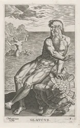 Zeegod Glauco Glavcvs (título sobre el objeto) Rivier-en zeegoden (título de la serie) Imágenes bellamente escritas de los semidioses de los Marini y sus amigos (título de la serie)