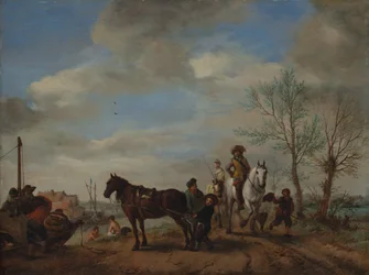 Un hombre y una mujer a caballo, ca. 1653-54
