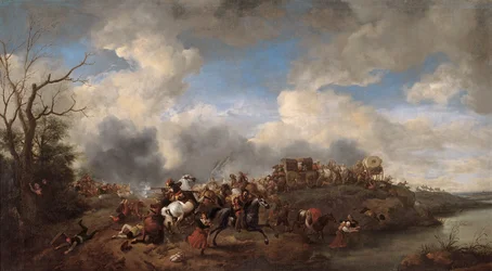 Una batalla de caballería