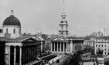 Galería Nacional e Iglesia de St Martin-in-the-Fields, Westminster, Londres, c. 1910 1911