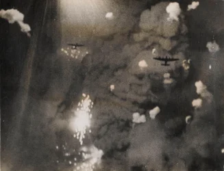 Fotografía tomada cuando los Lancaster de la Real Fuerza Aérea atacaron Dresde