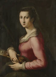 Retrato de mujer como Santa Catalina, c. 1560 (óleo sobre madera)