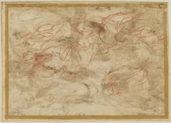 El ángel se aparece a Agar en el desierto, c.1660 (tiza roja sobre papel)