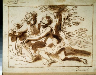 Dos personajes en un paisaje Dos personajes en un paisaje