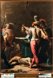 La Decapitación de San Juan Bautista (La cabeza del santo es colocada en un plato) Pintura de Pier Francesco Mazzuchelli dit il Morazzone (1573-1626) Musei di Strada Nuova Génova (inv n PB 2813)