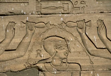 Bajorrelieve, Templo de Kalabsha, Asuán, construido ca 30 a.C., civilización egipcia