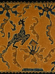 Batik con diseño tradicional, Java, Indonesia (detalle)