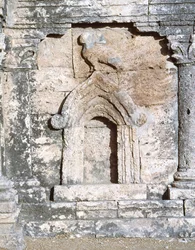 Pakistán, Taxila, Vista del stupa del águila de dos cabezas en el área arqueológica de Sirkap (Lista del Patrimonio Mundial de la UNESCO)