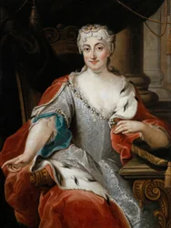 Marie-Clementine Sobieska (Marie Clementine) - Retrato de Maria Clementina Sobieska (1702-1735) - Ghezzi, Pier Leone (1674-1755) - ca 1735 - Oleo sobre madera - 115x86 - Museo del Palacio de Wilanow
