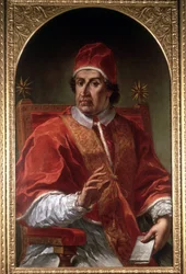 Retrato de Clemente XI (1649 - 1721) por Pier Leone Ghezzi. Museo de Roma. Roma